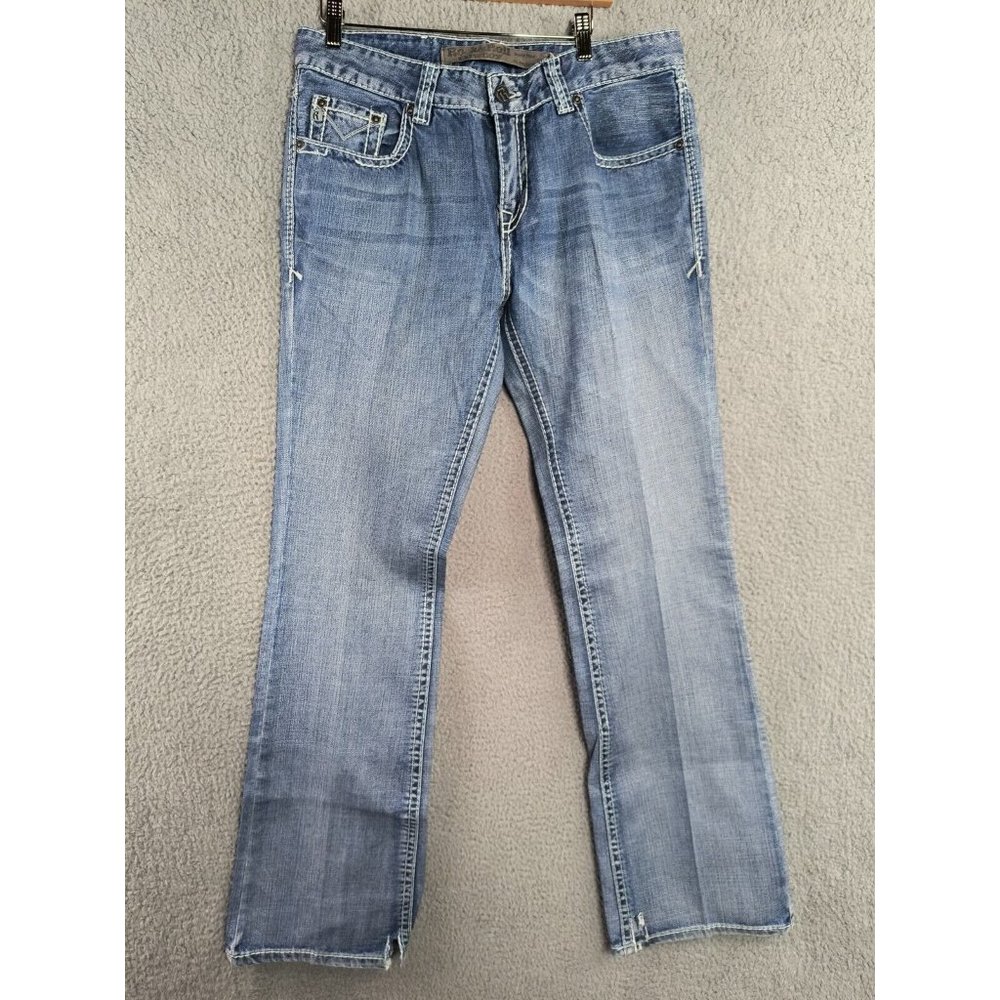 Rock & Roll Cowboy Jeans Mens 34 x 36 Light Wash Low Rise Pistol Blue Denim